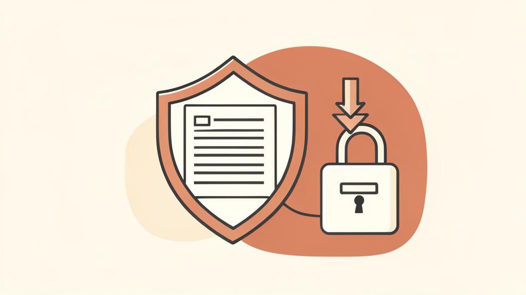 Secure digital home records beside a lock and document folder